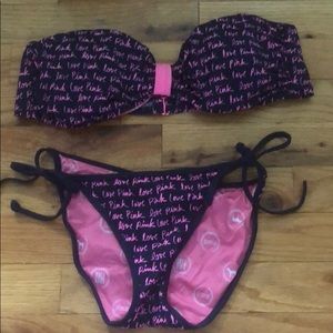 VS Pink strapless string bikini